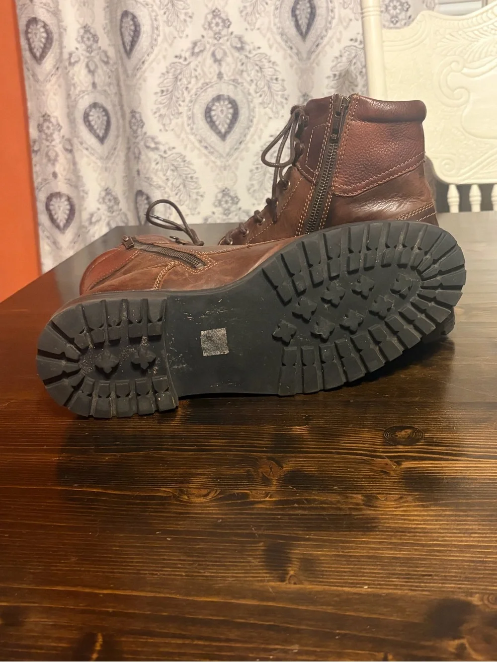 Targus Men's Brown Leather Lace-Up Boots